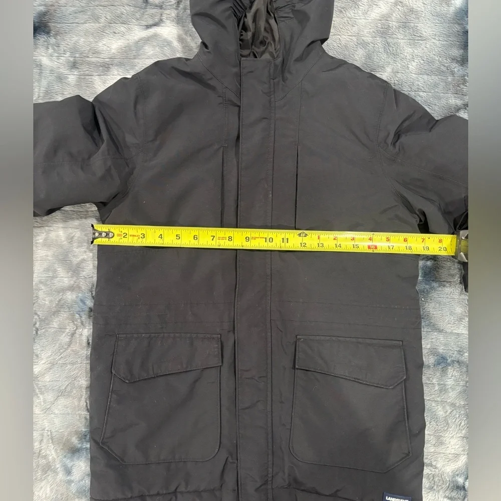 Lands’ End Kids Black Insulated Winter Parka Coat | Hooded | Size M 10–12 - Picture 6 of 13